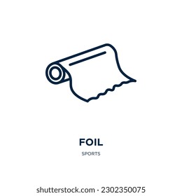 foil icon from sports collection. Thin linear foil, food, container outline icon isolated on white background. Line vector foil sign, symbol for web and mobile