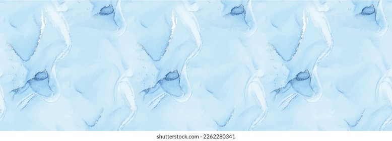 Farbe der Folie. Moderne Nahtlose Kunstmalerei. Marmor in Aquarellfarben. Goldmarmor Wasserfarbe. blauer, orientalischer Hintergrund. Luxus-Bronze-Muster. flüssiger nahtloser Hintergrund. Vektorgrafik-Leinwand. Goldalkohol-Tinte