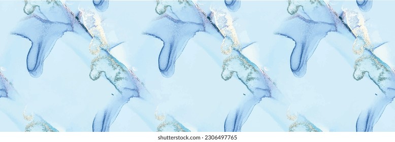Foil Marble Background. Fluid Elegant Background. Gold Gradient Watercolor. Blue Ink Paint. Vector Ink Canvas. Alcohol Ink Marble. Golden Copper Pattern. Luxury Abstract Art Template. Foil Watercolor