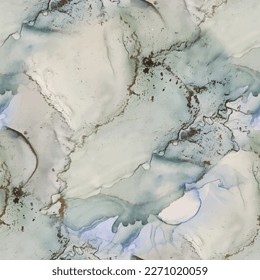 Foil Oriental Watercolor. Blue Ink Paint. Gold Water Color Marble. Luxury Alcohol Ink Marble. Shiny Water Color Background. Green Marble Background. Light Seamless Repeat. Luxury Seamless Template.