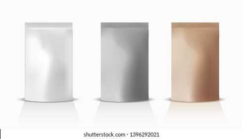 Foil or paper packaging for snacks and food.