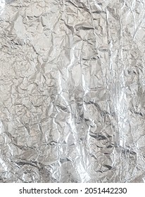 Foil realistic background. Foiled  rumpled  texture vector. Thin sheet of silver leaf.