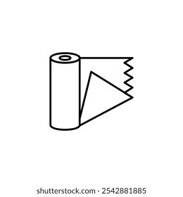 Ícone de rolo de papel. ícones de traçado de linha e preenchido