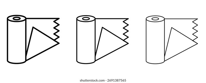 foil roll icon in outline stroke style symbol.