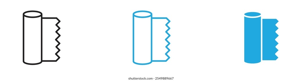Conjunto de líneas de Vector de contorno de icono de rollo de papel de aluminio