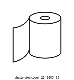 Icono de rollo de papel de aluminio estilo de línea negra simple.