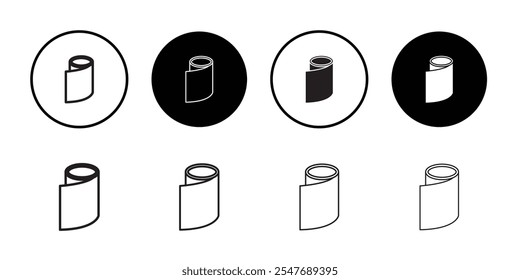 Icono de rollo de papel Ilustración plana de línea delgada