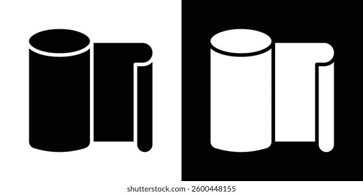 Foil roll icons vectors set in solid style.