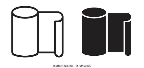 Foil roll vector icon set in black.