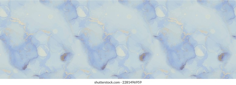 Foil Vector Ink Marble. Gold Ink Paint. Light Elegant Watercolor. White Alcohol Ink Marble. Blue Seamless Watercolor. Blue Marble Background. Metal Watercolor Repeat. Luxury Abstract Art Template