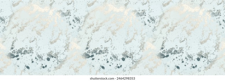 Mármol de tinta de Vector de aluminio. Acuarela de mármol dorado. Fondo Abstractas de papel de aluminio. Textura de acuarela de bronce. Pintura con tinta azul. Fluido Elegante Acuarela. Tinta de alcohol de lujo. Pintura de arte moderno sin costuras