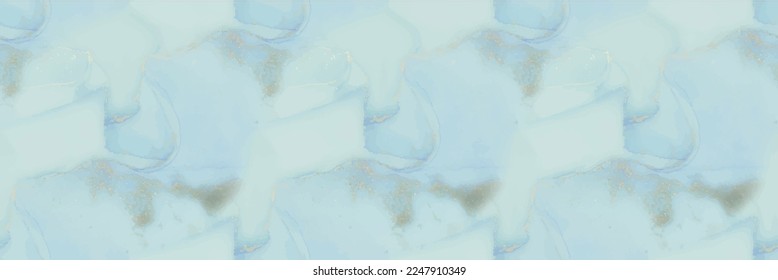 Marmor in der Farbe des Bodenwassers. Vektor-Eleganter Hintergrund. Weißer Alkohol-Tintenfisch-Marmor. goldener Marmor-Hintergrund. glänzende Vektorgrafik-Textur. Blaue Tinte. Blau-orientalische Aquarell. Luxuriöse abstrakte Kunstmalerei