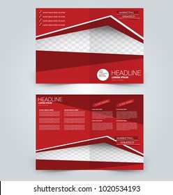 Fold brochure template. Flyer background design. Magazine or book cover, business report, advertisement pamphlet. Pinj and brown color.