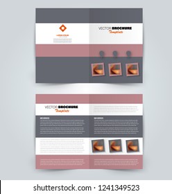 Fold brochure template. Flyer background design. Magazine or book cover, business report, advertisement pamphlet. Vector illustration.