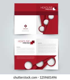 Fold brochure template. Flyer background design. Magazine or book cover, business report, advertisement pamphlet. Blue color. Vector illustration.