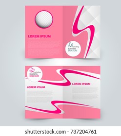 Fold brochure template. Flyer background design. Magazine cover, business report, advertisement pamphlet.  Pink color.