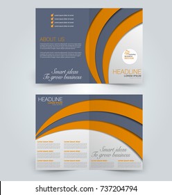 Fold brochure template. Flyer background design. Magazine cover, business report, advertisement pamphlet.