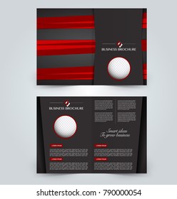 Fold brochure template. Flyer background design. Magazine cover, business report, advertisement pamphlet.  Black and red color.