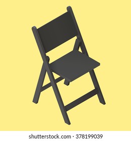 fold chair isolated. black foldable isometric stool realistic vector illustration icon. Camping chair. Icon for web and mobile application.