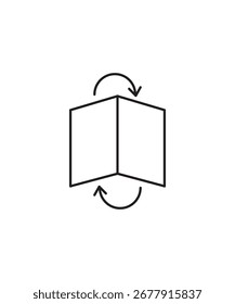Icono de plegado, Vector de la mejor línea.