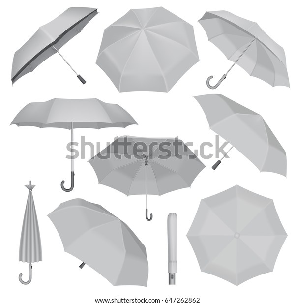 Download Fold Open Umbrella Mockup Set Realistic Stock Vector Royalty Free 647262862