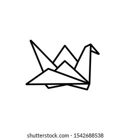 fold paper bird simple icon