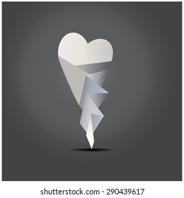 Fold the paper into a heart shape