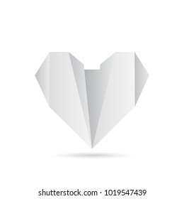 Fold a piece of paper as a heart shape