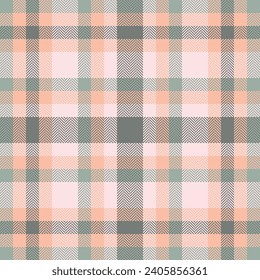 Fold seamless textile tartan, graphical texture check vector. Skill fabric background pattern plaid in orange and misty rose colors.