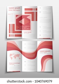 fold set technology annual report brochure flyer design template vector, Leaflet cover presentation abstract geometric background, layout in A4 size