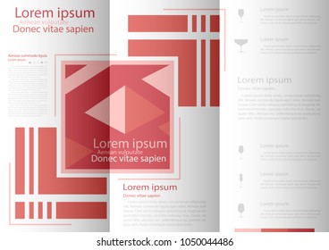 fold set technology annual report brochure flyer design template vector, Leaflet cover presentation abstract geometric background, layout in A4 size