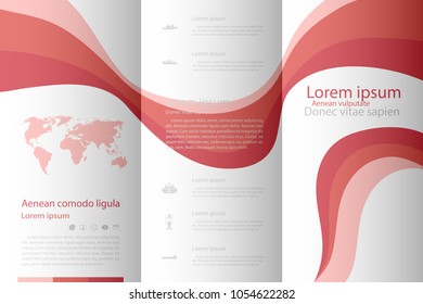 fold set technology annual report brochure flyer design template vector, Leaflet cover presentation abstract geometric background, layout in A4 size