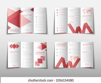 fold set technology annual report brochure flyer design template vector, Leaflet cover presentation abstract geometric background, layout in A4 size