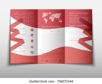 fold set technology annual report brochure flyer design template vector, Leaflet cover presentation abstract geometric background, layout in A4 size