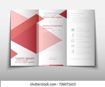 fold set technology annual report brochure flyer design template vector, Leaflet cover presentation abstract geometric background, layout in A4 size