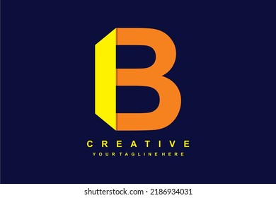 foldable B logo design. origami B logo. initial B. suitable for business, company, marketing, etc