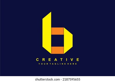 foldable B logo design. origami B logo. B logo design with elegant and unique style. suitable for business, company, marketing, etc