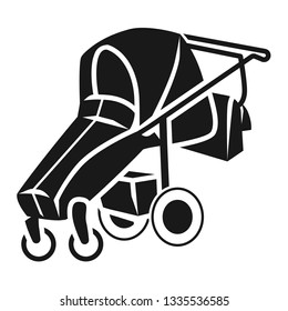 Foldable baby stroller icon. Simple illustration of foldable baby stroller vector icon for web design isolated on white background