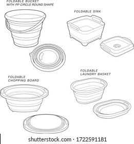 FOLDABLE BUCKET, SINK, CHOPPING BOARD, LAUNDRY BASKET