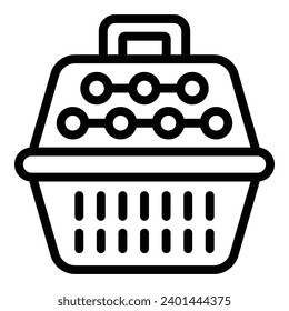 Foldable cat crate icon outline vector. Mobile kitty kennel. Plastic transportation cage
