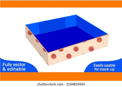 Foldable or Collepssobl corrugated shipping box dieline template and 3D box design
