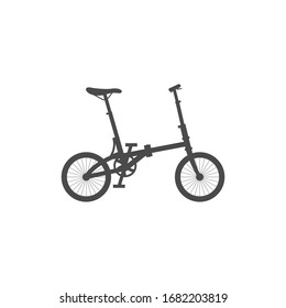 Foldable compact bike. Simple isolated icon on a white background. Flat vector illustration.