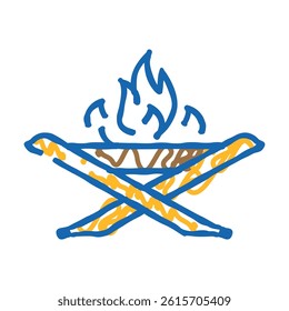 foldable fire pit glamping doodle icon sketch vector. foldable fire pit glamping sign. isolated symbol illustration