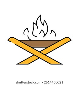 foldable fire pit glamping line icon vector. foldable fire pit glamping sign. isolated symbol illustration