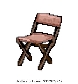 foldable folding chair game pixel art retro vector. bit foldable folding chair. old vintage illustration