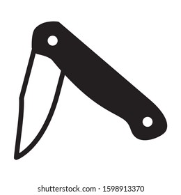 Foldable or folding pocket knife / pocketknife flat vector icon for apps and websites