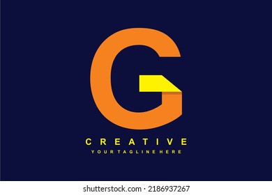 foldable G logo design. origami G logo. initial G. suitable for business, company, marketing, etc