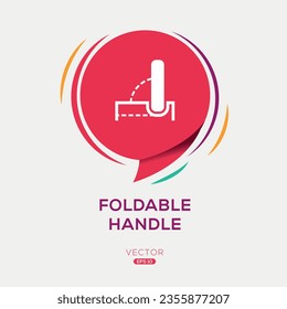 (Foldable Handle) Icon, Vector sign.