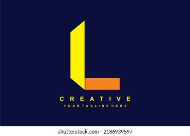 foldable L logo design. origami L logo. initial L. suitable for business, company, marketing, etc
