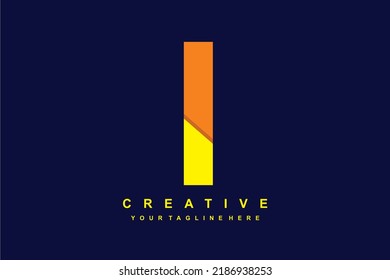 foldable I logo design. origami I logo. initial I. suitable for business, company, marketing, etc